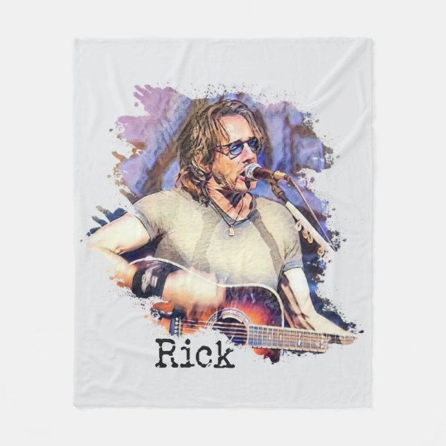 Rick Springfield in Concert Fleece Blanket (Front)