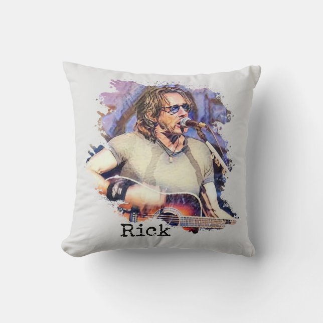 Rick Springfield in Concert Throw Pillow (Front)