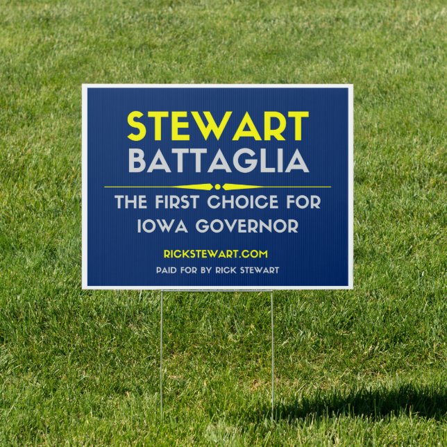 Rick Stewart for Iowa Governor Yard Sign (Insitu)