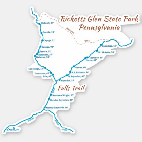 Ricketts Glen SP _ Falls Trail medium Sticker