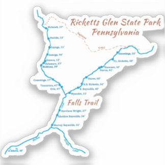 Ricketts Glen SP - Falls Trail (tiny) Sticker