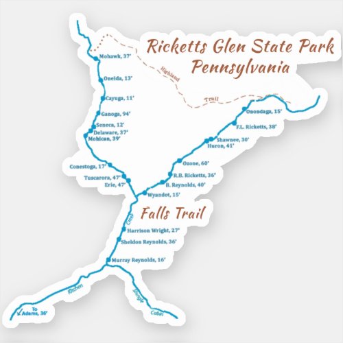 Ricketts Glen SP _ Falls Trail tiny Sticker