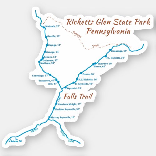 Ricketts Glen SP _ Falls Trail x_small Sticker