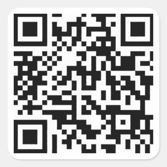 rickroll qr code square sticker (Front)