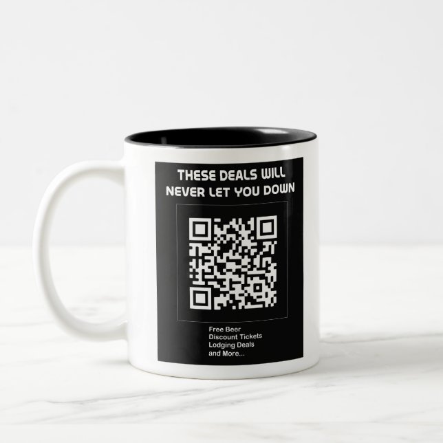 Rickroll QR code Two-Tone Coffee Mug (Left)