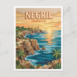 Rick's Cafe Cliffs Negril Jamaica Postcard