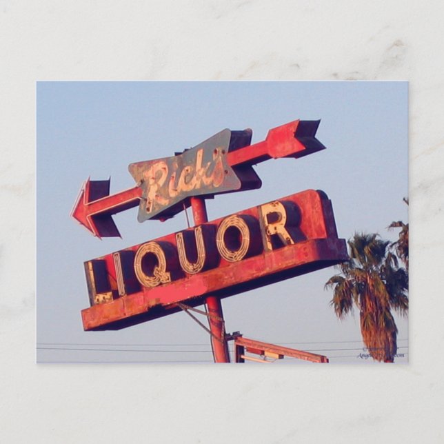 Ricks Liquor Vintage Sign Postcard (Front)