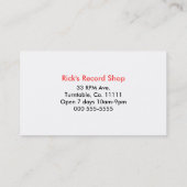 Rick's Record Shop Business Card (Back)