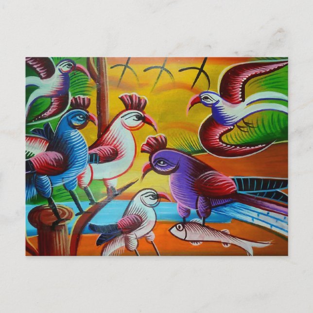 RickshawArt bird postcard (Front)