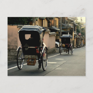 Rickshaws on the Streets of Kyoto in Japan Postcard
