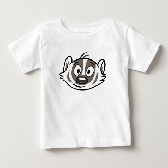 Ricky Raccoon | Boomer Badger Face Baby T-Shirt (Front)