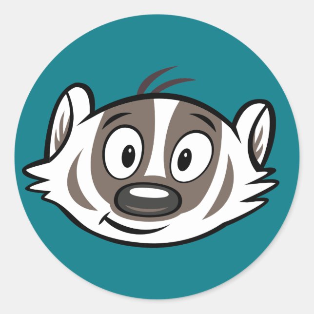 Ricky Raccoon | Boomer Badger Face Classic Round Sticker (Front)