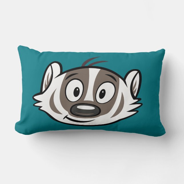 Ricky Raccoon | Boomer Badger Face Lumbar Pillow (Front)