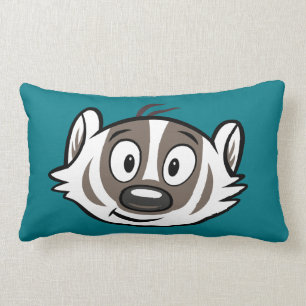Ricky Raccoon Boomer Badger Face Lumbar Pillow
