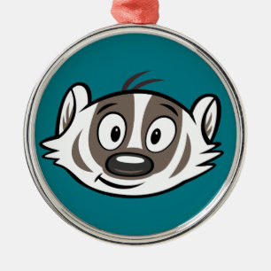 Ricky Raccoon   Boomer Badger Face Metal Ornament