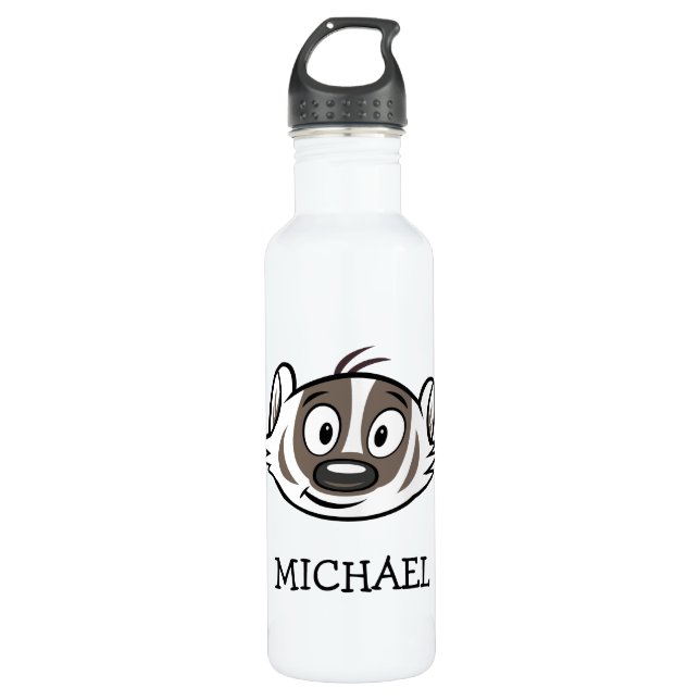 Ricky Raccoon | Boomer Badger Face Water Bottle (Front)