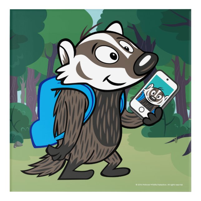 Ricky Raccoon | Boomer Badger Selfie Acrylic Print (Front)