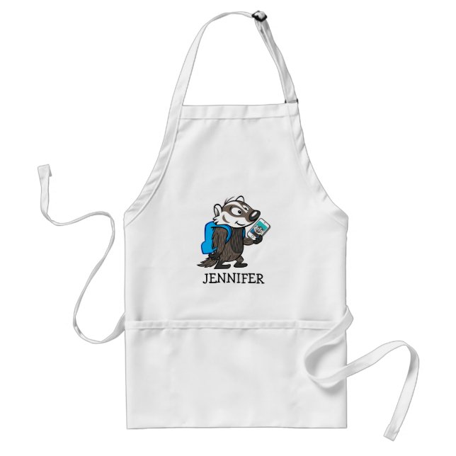Ricky Raccoon | Boomer Badger Selfie Adult Apron (Front)
