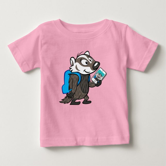 Ricky Raccoon | Boomer Badger Selfie Baby T-Shirt (Front)