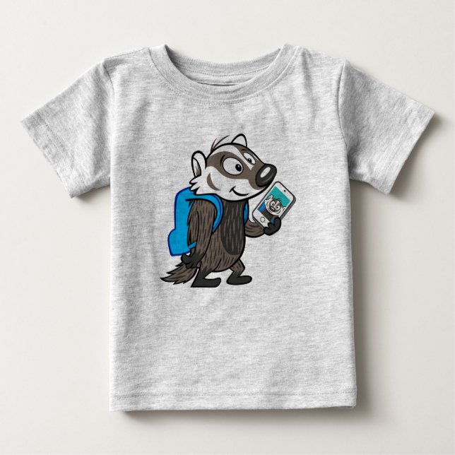 Ricky Raccoon | Boomer Badger Selfie Baby T-Shirt (Front)
