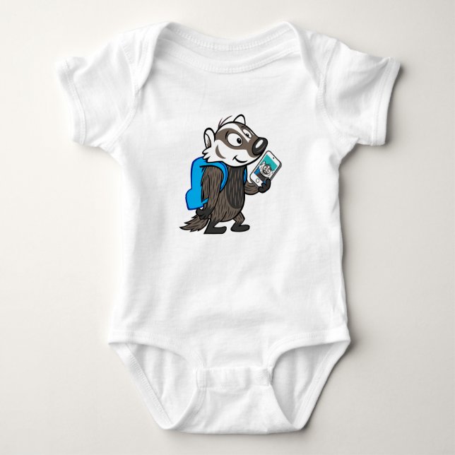 Ricky Raccoon | Boomer Badger Selfie Baby T-Shirt (Front)