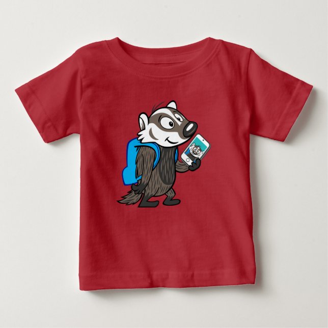Ricky Raccoon | Boomer Badger Selfie Baby T-Shirt (Front)