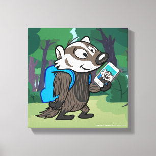Ricky Raccoon Boomer Badger Selfie Canvas Print