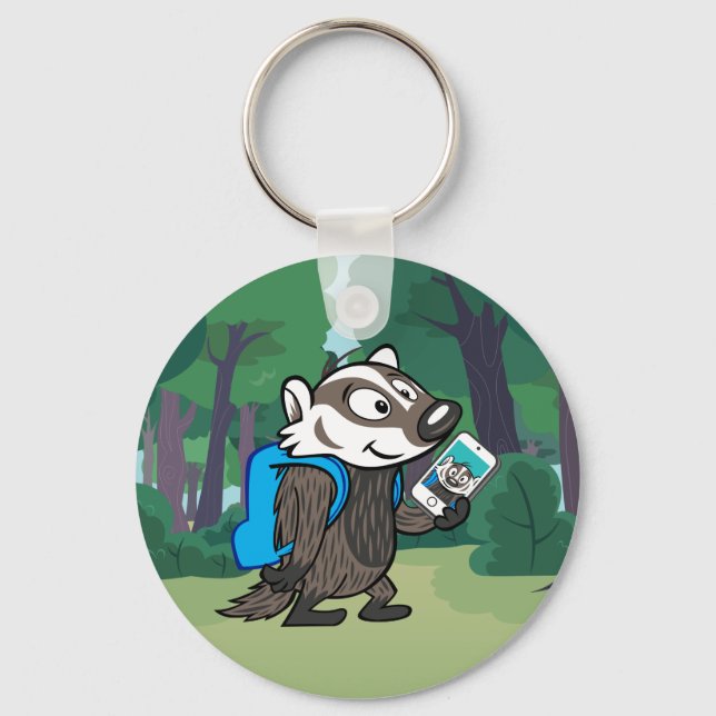 Ricky Raccoon | Boomer Badger Selfie Keychain (Front)