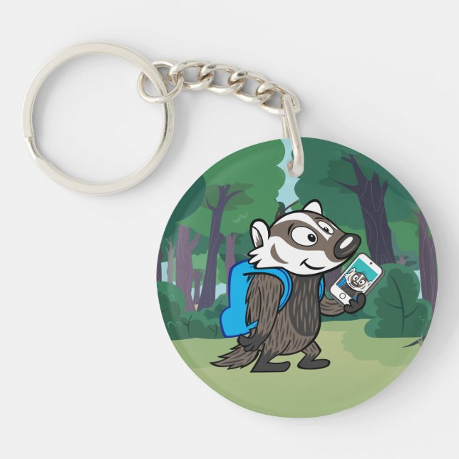 Ricky Raccoon | Boomer Badger Selfie Keychain (Front)