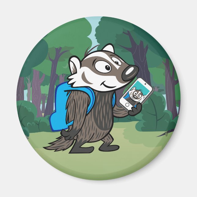 Ricky Raccoon | Boomer Badger Selfie Magnet (Front)