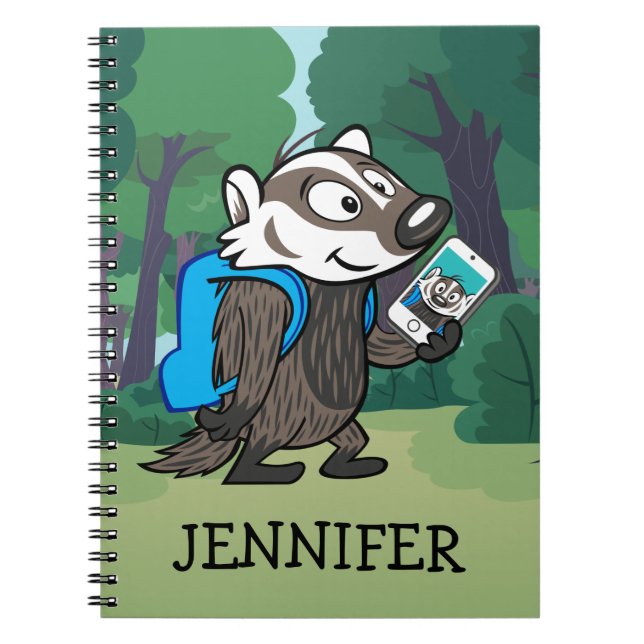 Ricky Raccoon | Boomer Badger Selfie Notebook (Front)