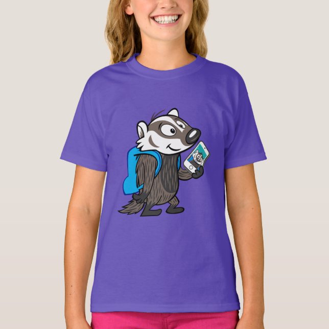 Ricky Raccoon | Boomer Badger Selfie T-Shirt (Front)