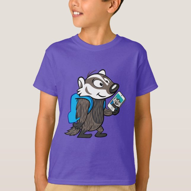 Ricky Raccoon | Boomer Badger Selfie T-Shirt (Front)