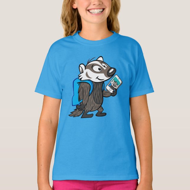 Ricky Raccoon | Boomer Badger Selfie T-Shirt (Front)