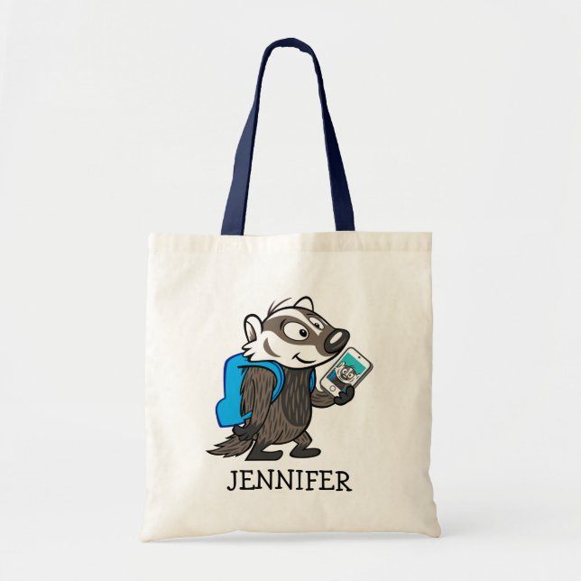 Ricky Raccoon | Boomer Badger Selfie Tote Bag (Front)