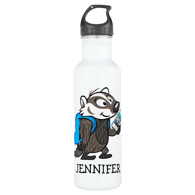 Ricky Raccoon | Boomer Badger Selfie Water Bottle (Front)