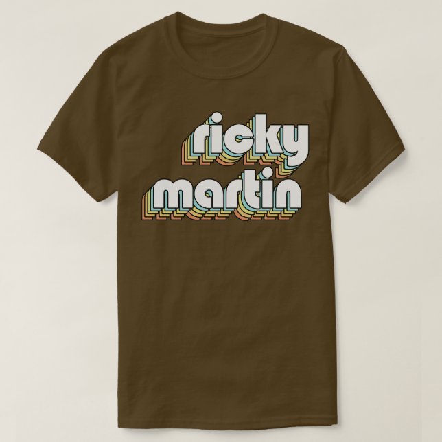 RickyRetro Rainbow Typography Faded Style 2 T-Shirt (Design Front)
