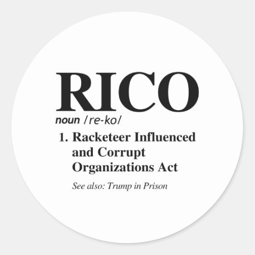 RICO Definition Classic Round Sticker