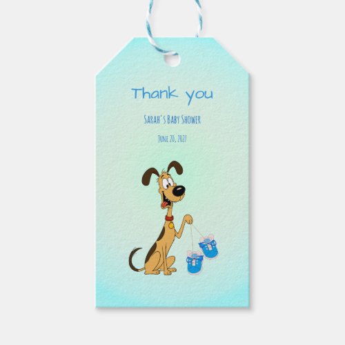 Rico the Dog Baby Boy Shower  Gift Tags