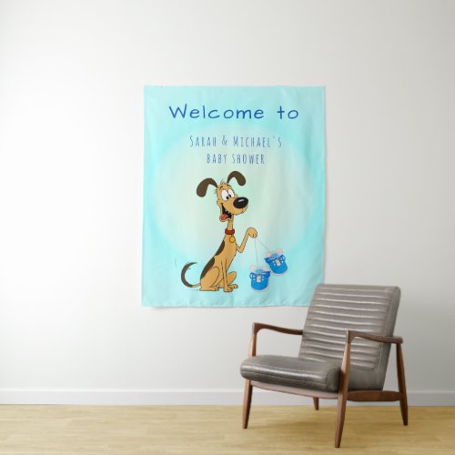Rico the Dog Baby Boy Shower  Tapestry