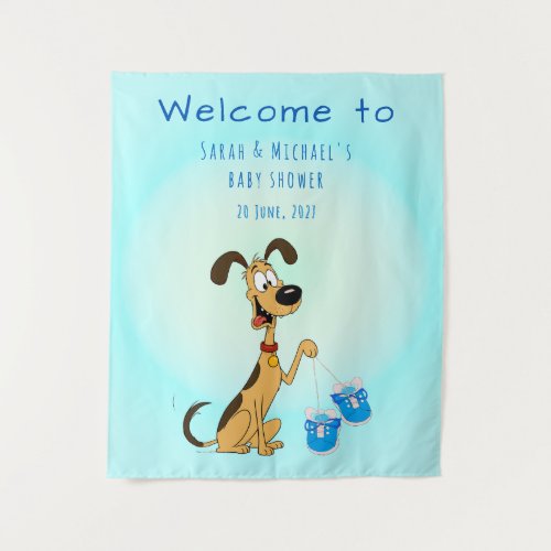 Rico the Dog Baby Boy Shower Tapestry