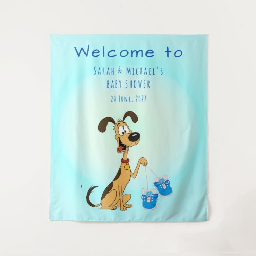 Rico the Dog Baby Boy Shower  Tapestry