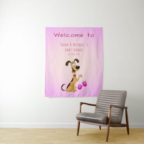 Rico the Dog Baby Girl Shower  Tapestry