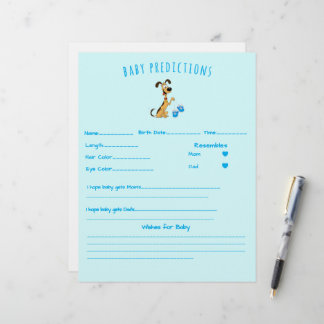 Rico the Dog holding baby shoes Game Booklet
