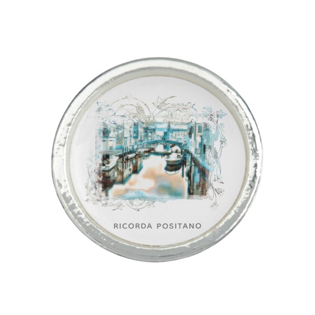 *~* Ricorda Positano AR20 Italy Italian Language Ring (Front)