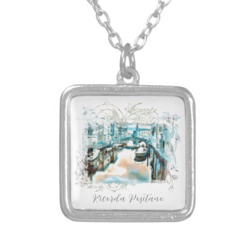  Ricorda Positano AR20 Italy Italian Language Silver Plated Necklace