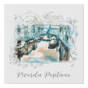 *~* Ricorda Positano Italy Italian Language AR20 Faux Canvas Print