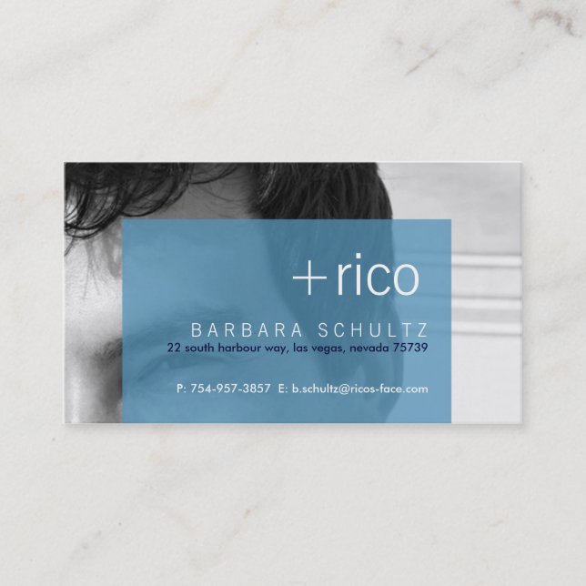 Rico's Face [blue] Business Cards (Front)