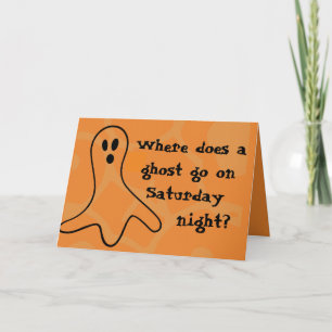 Riddle Halloween Ghost Card