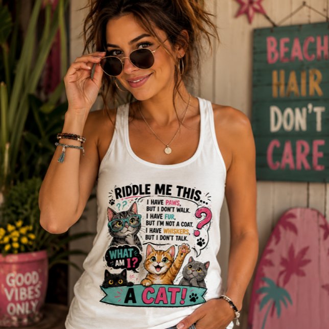 Riddle Me This Cat Tank Top (Creator Uploaded)